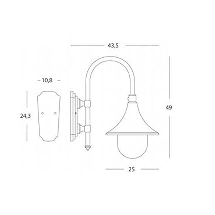 Sovil Lampara E27 Applique Lanterna Da Parete Lampada In Alluminio Per Esterni - Ruggine