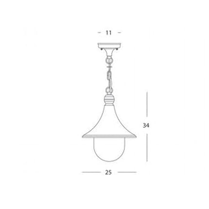 Sovil Lampara E27 Da Sospensione Soffitto Lampada In Alluminio Per Esterni - Ruggine
