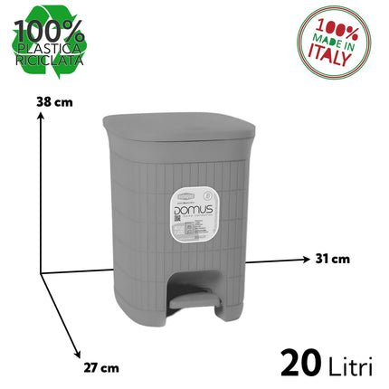 Stefanplast Pattumiera 20L Domus Media con Pedale Raccolta Differenziata Interni Stefanplast