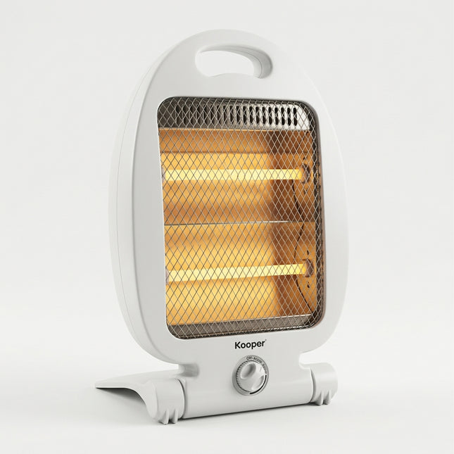 Stufetta al Quarzo 2 Elementi 400/800W Kooper con Base Richiudibile e Maniglia di Trasporto Kooper