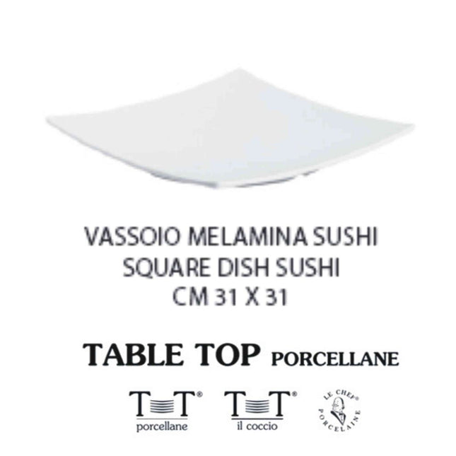 Vassoio Melamina Sushi Cm.31X31 Bianco