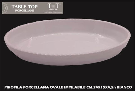 Table Top Pirofila Porcellana Impilabile Rettangolare E Ovale In Vari Formati Bianco Table Top