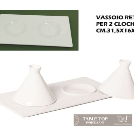 Vassoio Rettangolare X 2 Cloche Cm.31