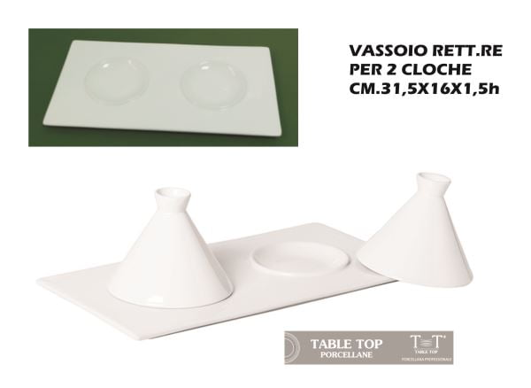 Vassoio Rettangolare X 2 Cloche Cm.31