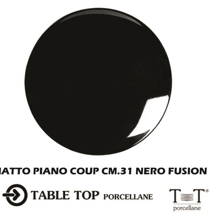 Piatto Piano Coup Porcellana Cm.31 Nero Fusio-8053369010335