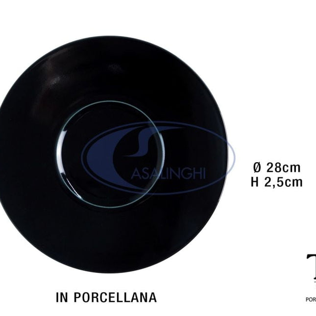Table Top Fusion Nero: L'Eleganza Del Design Per Le Tue Creazioni Culinarie Piatto Piano Gourmet 28 cm Table Top