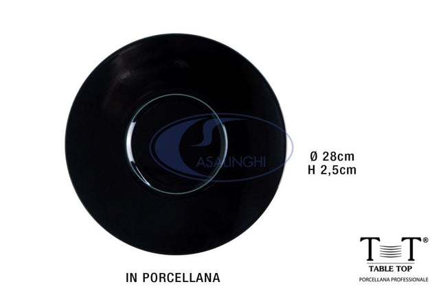 Table Top Fusion Nero: L'Eleganza Del Design Per Le Tue Creazioni Culinarie Piatto Piano Gourmet 28 cm Table Top