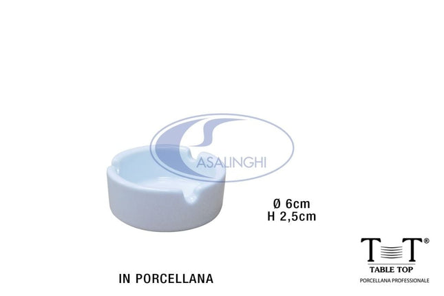 Posacenere in Porcellana Impilabile di Design Elegante per Casa e Ufficio 6×2.5 cm Table Top