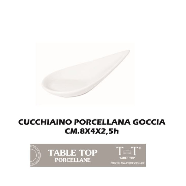 Cucchiaino Porcellana Goccia Cm.8X4X2