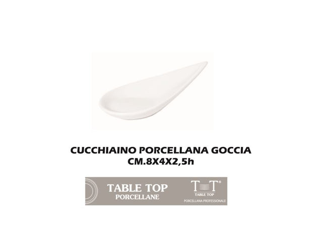 Cucchiaino Porcellana Goccia Cm.8X4X2,5 Table Top