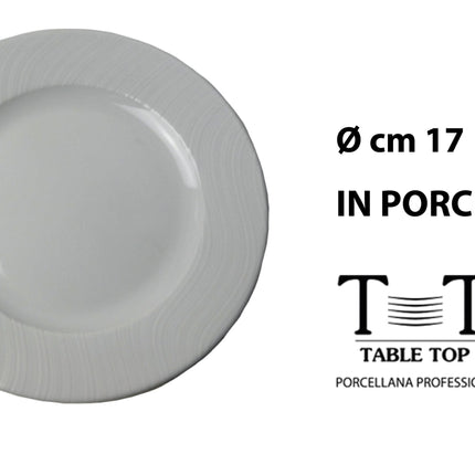 Table Top Set Piatti Waves in Porcellana Professionale Lavabili in Lavastoviglie Pane 17 cm Table Top