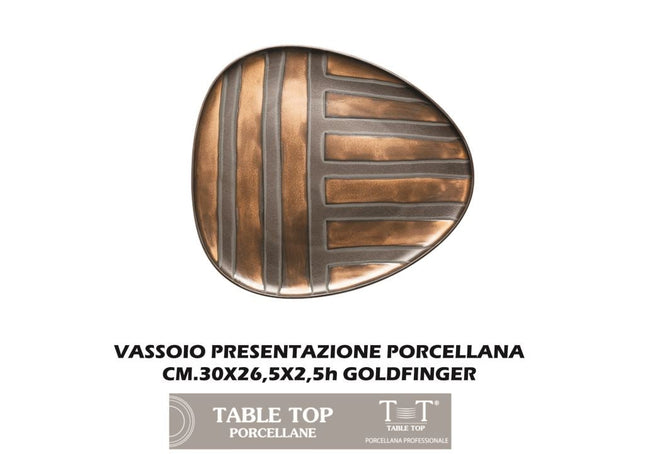 Table Top Vassoio Presentazione In Metallo Con Bordo Decorativo Elegante Per Servire E Esposizione 30x26,5x2,5 cm Table Top