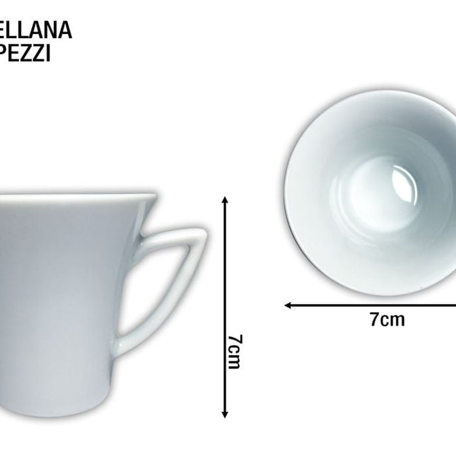 Tazzine Caffe' Conf.6Pz. S/Piatt. Bianco Happa-8033406679152