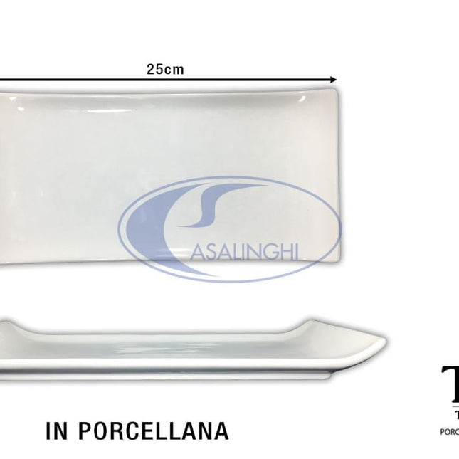Vassoio Rett.Re Porcellana Cm.25X12X2