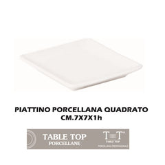 Piattino Porcellana Quadrato Cm.7X7X1H-8033406675673