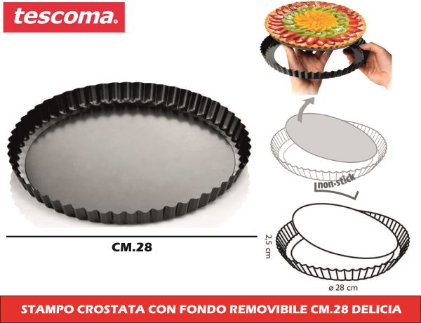 Stampo Crostata Con Fondo Removibile Cm.28