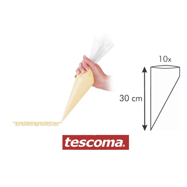 Borsa X Decorazione per Cucina Cm.30-40 Set 10 Pz. Con Beccucci Monouso E Tessuto