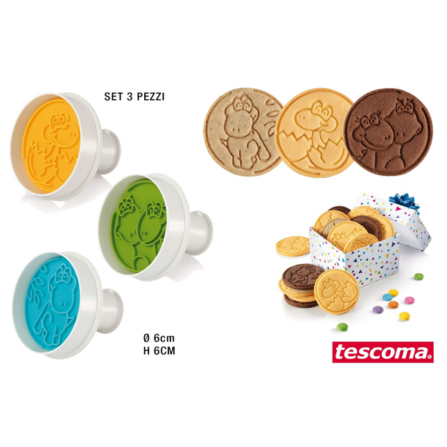TAGLIABISCOTTI CON TIMBRO SET 3 PZ. DINOSAURI TESCOMA CUCINA