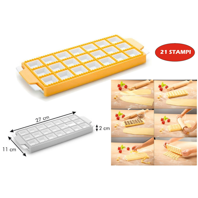 Stampo Per Raviolini Quadrati Conf.21 Pz. Delicia