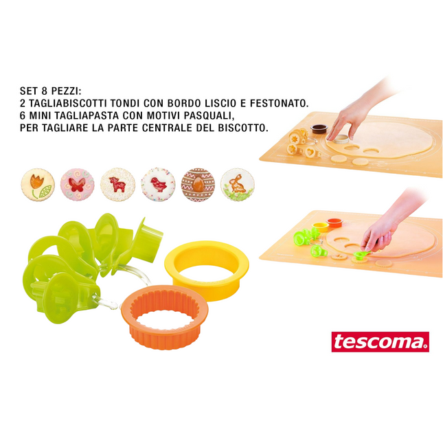 TAGLIABISCOTTI PER FROLLINI DI PASQUA SET 8 PZ. DELICIA CUCINA