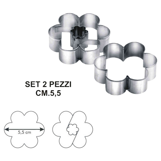 TAGLIABISCOTTI FIORE D. CM.5,5 SET 2 PZ. DELICIA