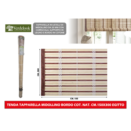 Biacchi TENDA TAPPARELLA MIDOLLINO BORDO COT. NAT. CM.150X300 EGITTO Biacchi