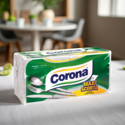 Tovaglioli Corona Maxi Scorta 180 Pezzi – Gr.350, Resistenti e Assorbenti, Made in Italy Corona
