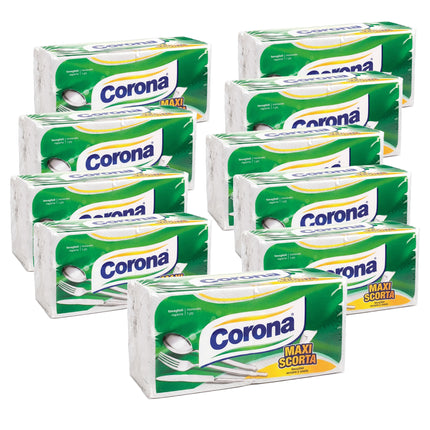 Tovaglioli Corona Maxi Scorta 180 Pezzi – Gr.350, Resistenti e Assorbenti, Made in Italy 10 Confezioni (1800pz) Corona