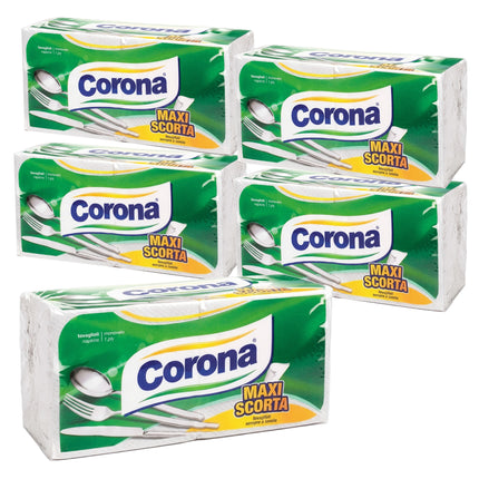 Tovaglioli Corona Maxi Scorta 180 Pezzi – Gr.350, Resistenti e Assorbenti, Made in Italy 5 Confezioni (900pz) Corona