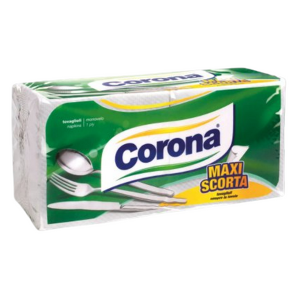 Tovaglioli Corona Maxi Scorta 180 Pezzi – Gr.350, Resistenti e Assorbenti, Made in Italy Corona