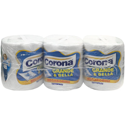 Rotolone Corona Grande&Bella 2 Veli – 1 Rotolo da 1,125kg, Carta Igienica Extra Grande Made in Italy Corona