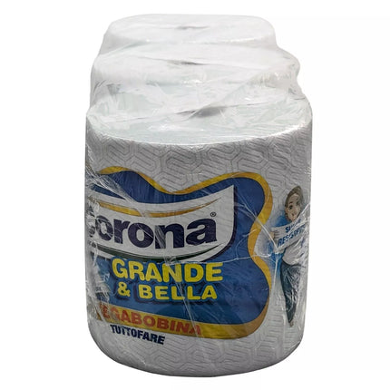 Rotolone Corona Grande&Bella 2 Veli – 1 Rotolo da 1,125kg, Carta Igienica Extra Grande Made in Italy Corona