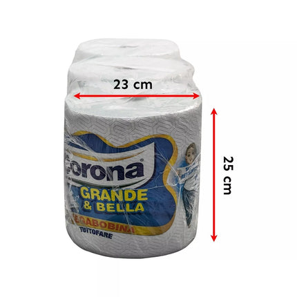 Rotolone Corona Grande&Bella 2 Veli – 1 Rotolo da 1,125kg, Carta Igienica Extra Grande Made in Italy Corona