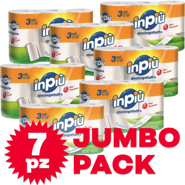 Asciugatutto In Più 3 Veli - Jumbo Pack 2415g Multi-Scorta (7 Pacchi da 3 Rotoli, Totale 21 Rotoli) Tedim
