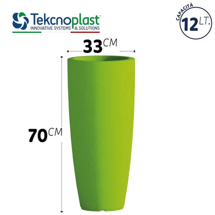 Vaso Stilo Moderno E Elegante Da Interno Ed Esterno, Design Alto E Luminoso Per Piante E Arredi Decorativi Tecknoplast