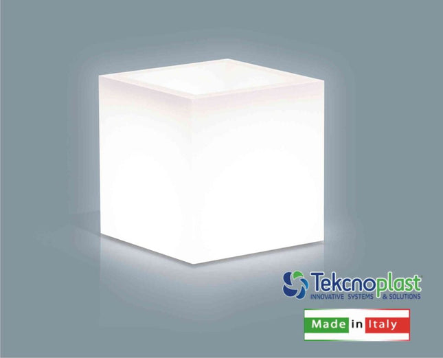 Cubo Youcube 40X40X40H Cm – Polietilene Resistente Uv, Luce Integrata 220V, Uso Interno Ed Esterno, Design Moderno Impermeabile Tecknoplast