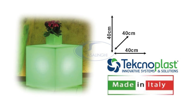 Cubo Youcube Cm.40X40X40H S/Incavo Luce Verde-8056450701587
