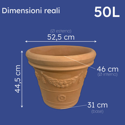 Tecknoplast Vaso Festonato Doppio Bordo Impruneta: L'Eleganza Classica Per I Tuoi Spazi Esterni Ø 55 cm Tecknoplast