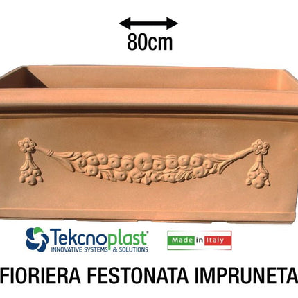 Fioriera Festonata Impruneta In Resina, Design Elegante E Resistente Per Giardino E Terrazzo Tecknoplast