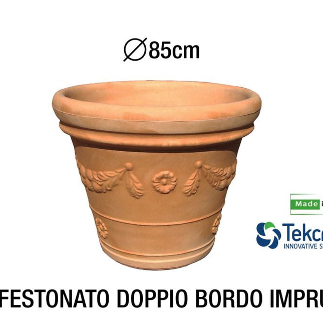 Vaso Festonato Doppio Bordo Cm.90 Impruneta-8056450703079