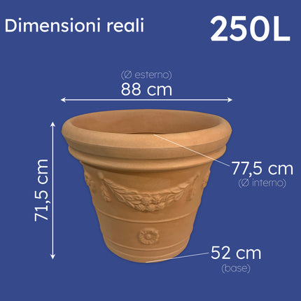 Tecknoplast Vaso Festonato Doppio Bordo Impruneta: L'Eleganza Classica Per I Tuoi Spazi Esterni Ø 90 cm Tecknoplast