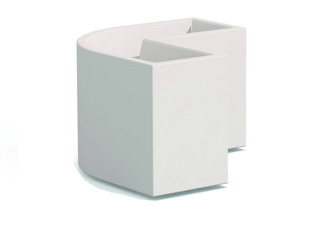 Vaso Angolare Flowerpot 80X80X35X50H Cm 65L – Design Moderno In Polietilene, Made In Italy, Per Interni Ed Esterni Bianco Tecknoplast