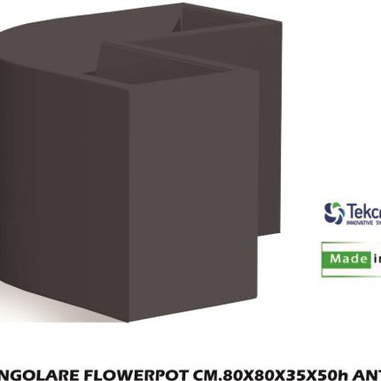 Vaso Angolare Flowerpot 80X80X35X50H Cm 65L – Design Moderno In Polietilene, Made In Italy, Per Interni Ed Esterni