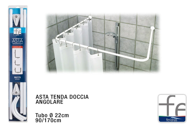 Telaio Angolare Per Doccia Mm.22 Lunghezza Cm.90/170 Bagno Feridras
