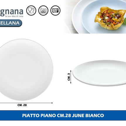Tognana Porcellane Set Piatti June in Porcellana Lavabili in Lavastoviglie Piano 28 cm Tognana Porcellane