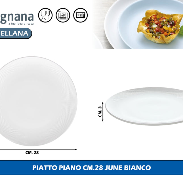 Tognana Porcellane Set Piatti June in Porcellana Lavabili in Lavastoviglie Piano 28 cm Tognana Porcellane