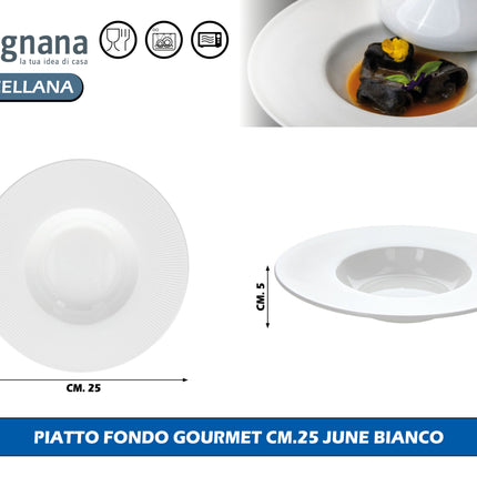 Tognana Porcellane Set Piatti June in Porcellana Lavabili in Lavastoviglie Fondo Gourmet Tognana Porcellane