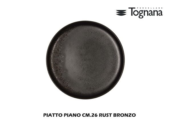 Tognana Porcellane Piatto Piano Con Finitura Rust Bronzo: Il Fascino Materico Per La Tua Tavola Tognana Porcellane