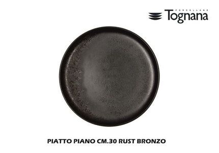 Tognana Porcellane Piatto Piano Con Finitura Rust Bronzo: Il Fascino Materico Per La Tua Tavola 30 cm Tognana Porcellane