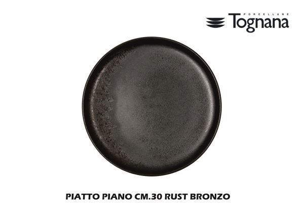 Tognana Porcellane Piatto Piano Con Finitura Rust Bronzo: Il Fascino Materico Per La Tua Tavola 30 cm Tognana Porcellane